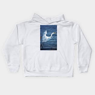 Great Egret in Flight Kids Hoodie